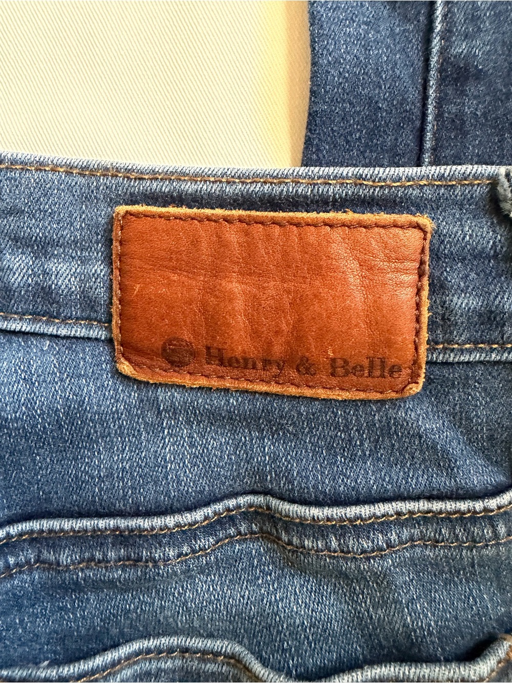 Henry & Belle Dark Blue women’s Jeans with Contrast Stitching - Picture 5 of 14